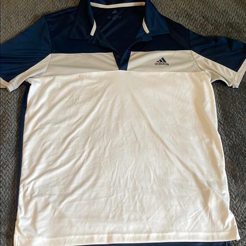 🌟3/$35 Adidas Navy, Gray, and White Polo Shirt